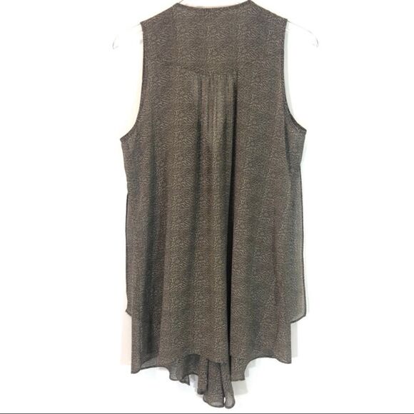CAbi #365 Sheer Printed Caridgan Vest Chiffon Lagenlook Sleeveless M - Picture 13 of 14